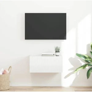 Avis meuble TV suspendu Torana 60 cm blanc brillant