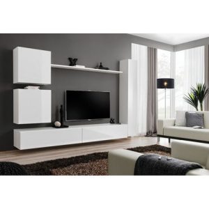 Avis ensemble meuble TV mural AC-DECO Switch VIII 280 cm blanc