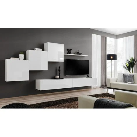 Avis ensemble meuble TV suspendu AC-DECO Switch X 330 cm blanc