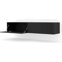 Vue 3 du meuble TV suspendu Bb-Loisir Bingo 140 cm noir mat