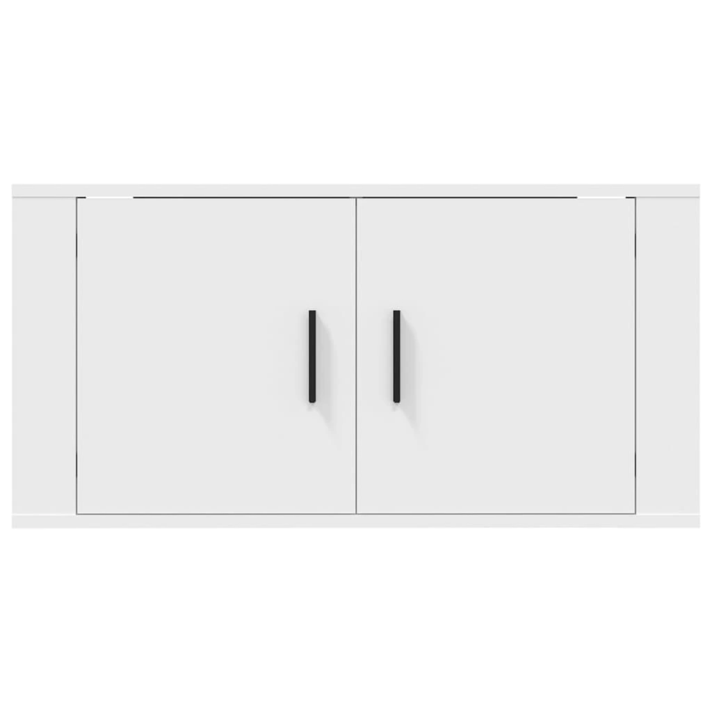 Vue 3 du meuble TV suspendu Bonnevie blanc 80 cm