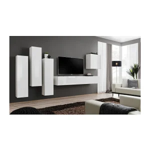 Ensemble meuble TV mural Paris Prix Switch III 330 cm blanc image principale