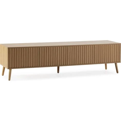 Vue 4 du ensemble meuble TV suspendu AC-DECO Switch Met IV marron 300 cm