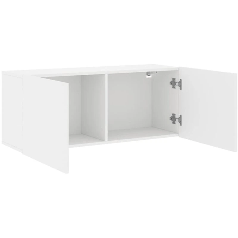 Vue 5 du meuble TV suspendu Les Tendances 100 cm blanc
