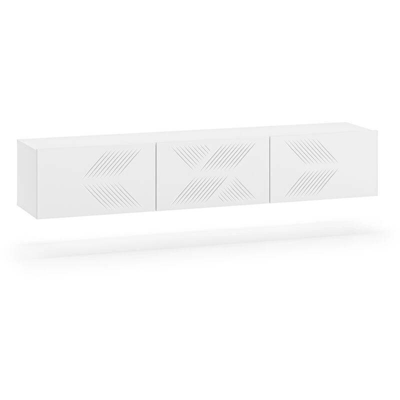 Vue 2 du meuble TV suspendu Petits-Meubles Aura 170 cm blanc