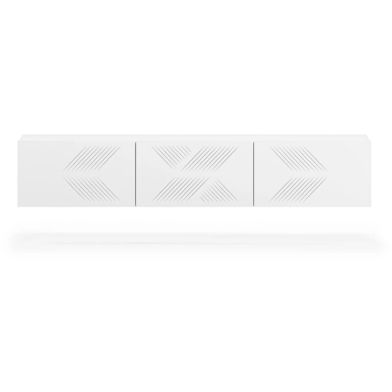 Vue 3 du meuble TV suspendu Petits-Meubles Aura 170 cm blanc