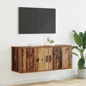 Meuble TV mural Maison Chic 100 cm bois ancien image principale