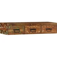 Vue 3 du meuble TV mural Maison Chic 100 cm bois massif