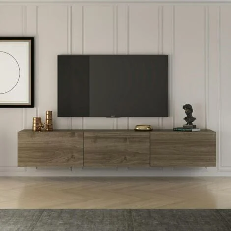 Avis meuble TV mural Pier Import Marfa 150 cm effet noyer