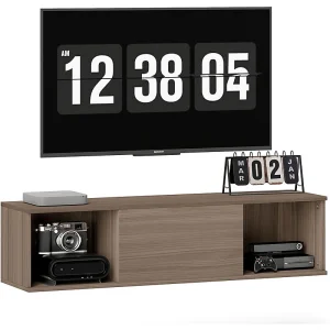 Meuble TV mural Vivacasa 120 cm marron image principale