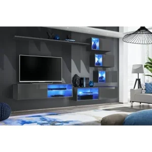 Meuble TV suspendu Ac-Deco Switch XXIV 260 cm gris image principale