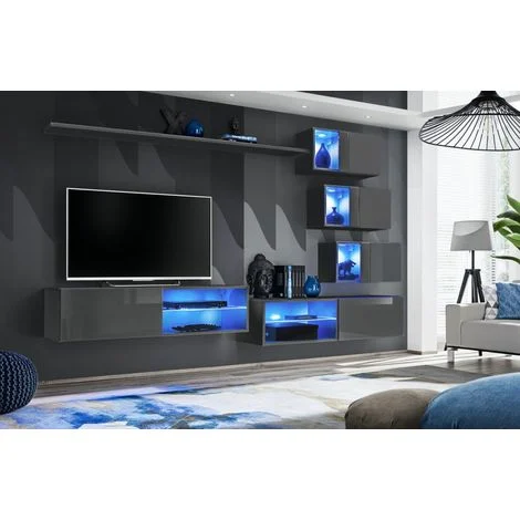 Avis meuble TV suspendu Ac-Deco Switch XXIV gris 260 cm