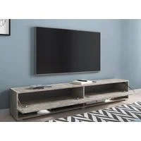 Vue 6 du meuble TV suspendu Deco In Paris Romane XXL 180 cm gris béton