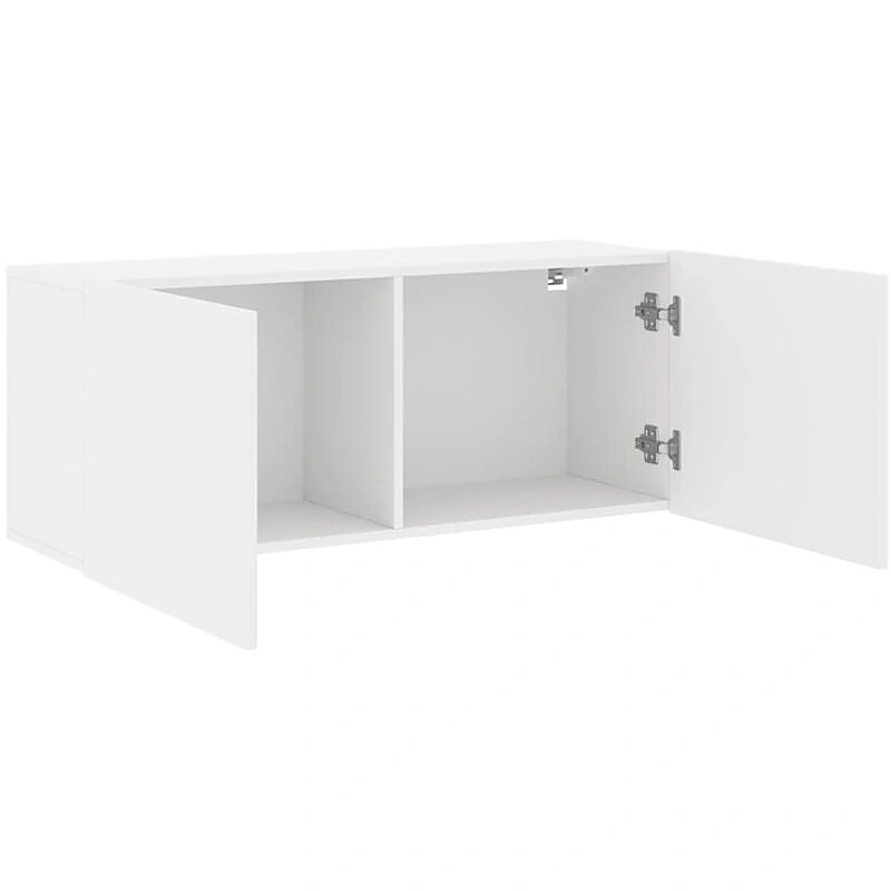 Vue 5 du meuble TV suspendu Design In 100 cm blanc