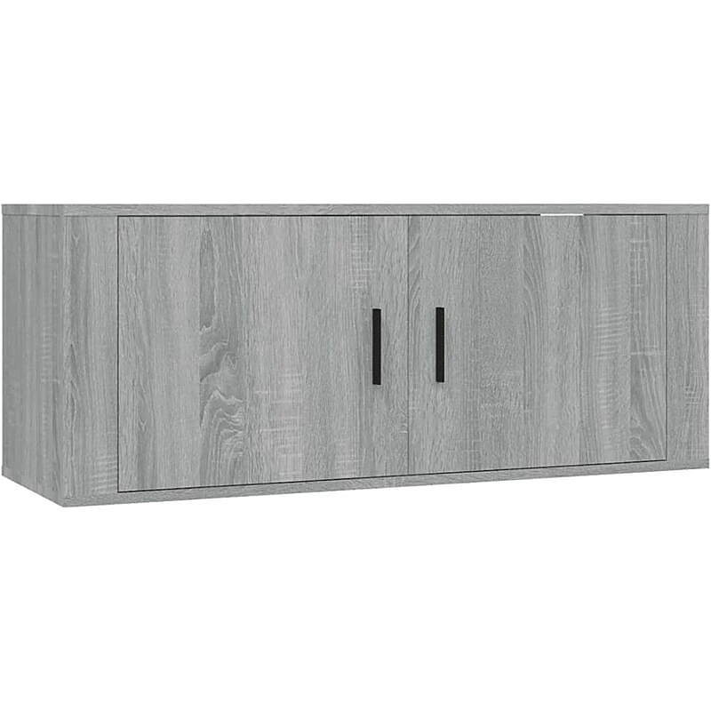Vue 2 du meuble TV suspendu Maison Chic 100 cm sonoma gris