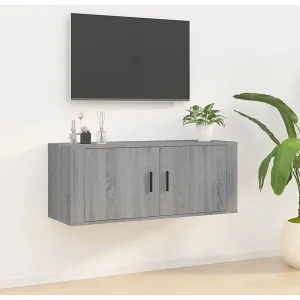 Meuble TV suspendu Maison Chic 100 cm sonoma gris image principale