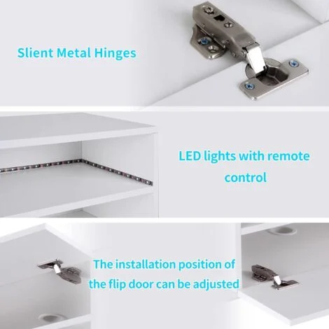 Vue 4 du meuble TV suspendu NEED 100 cm blanc avec LED