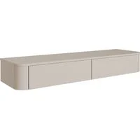Vue 2 du meuble TV suspendu Selsey Luvio Slim 140 cm gris cachemire