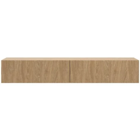 Vue 5 du meuble TV suspendu Selsey Nolie 175 cm chêne huilé