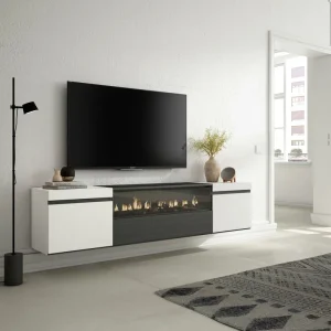 Meuble TV suspendu Skraut Home 102 cm avec cheminée électrique image principale