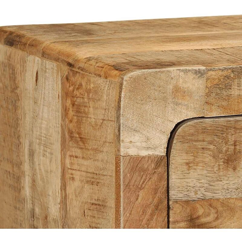 Vue 5 du meuble TV suspendu vidaXL 100 cm bois massif manguier brut