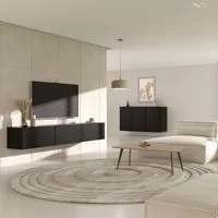 Vue 5 du meuble TV suspendu Petits-Meubles Idao 160 cm noir
