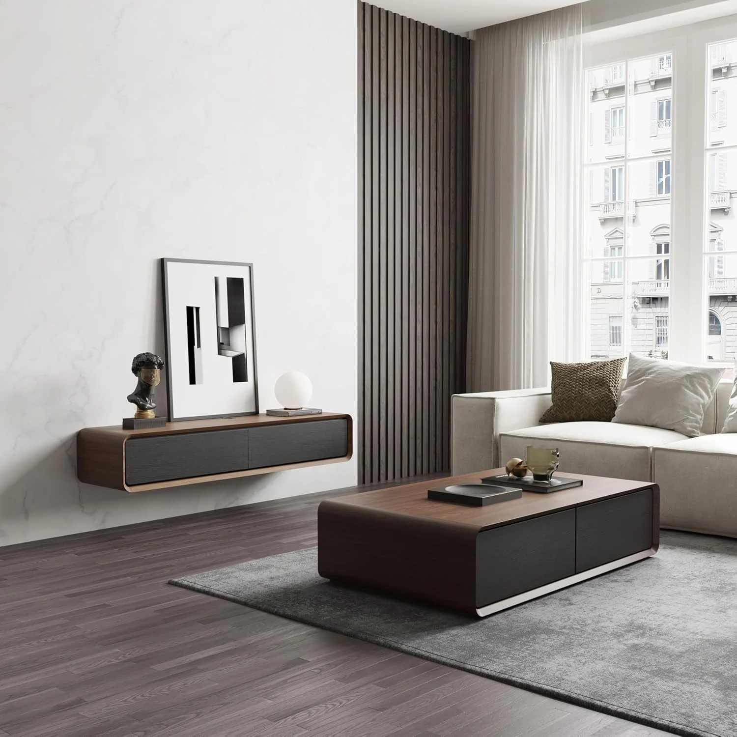 Dimensions du meuble TV suspendu POVISON 120 cm