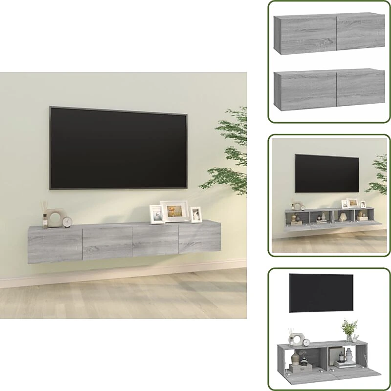 Avis meuble TV suspendu vidaXL 100 cm bois et gris